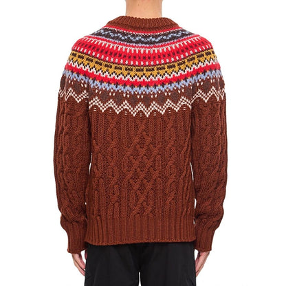 Moncler Grenoble Fair Isle Intarsia Zopfmuster-Wollpullover