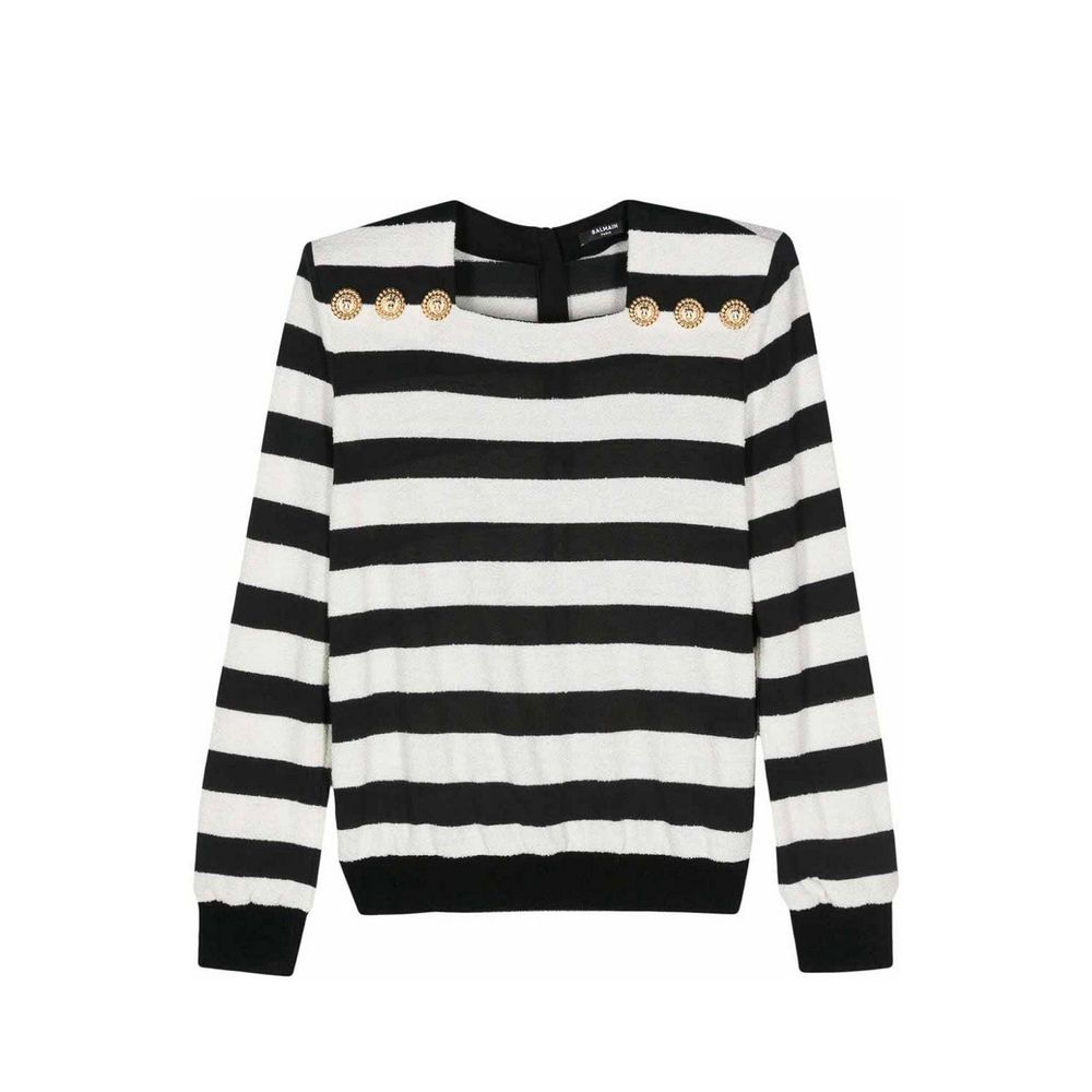 Balmain – Gestreiftes Jersey-Oberteil