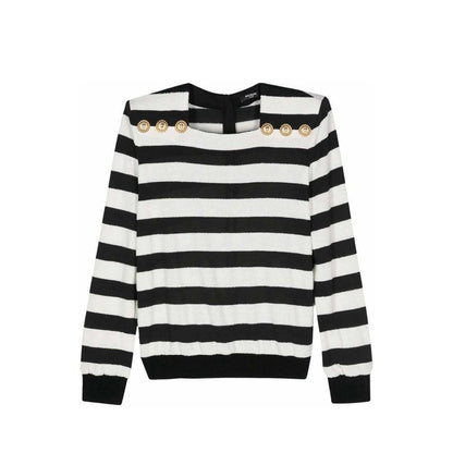 Balmain – Gestreiftes Jersey-Oberteil