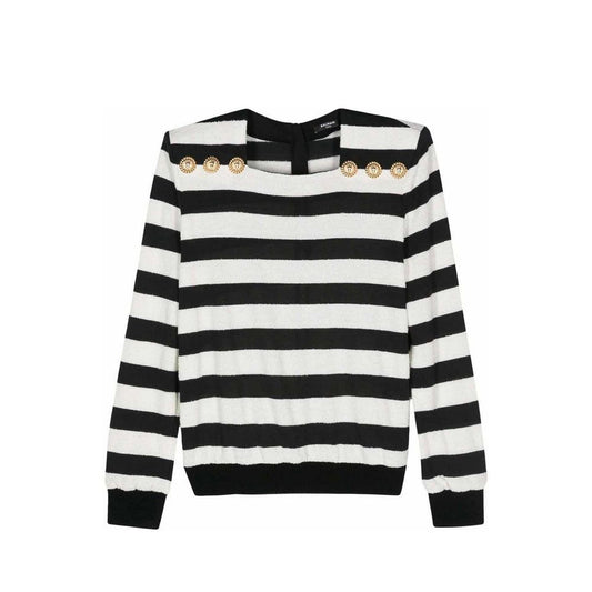 Balmain – Gestreiftes Jersey-Oberteil