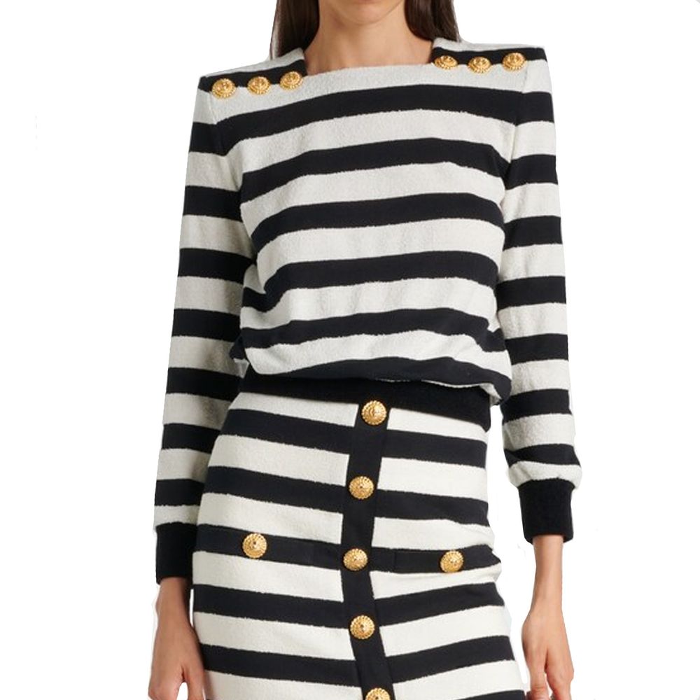 Balmain – Gestreiftes Jersey-Oberteil