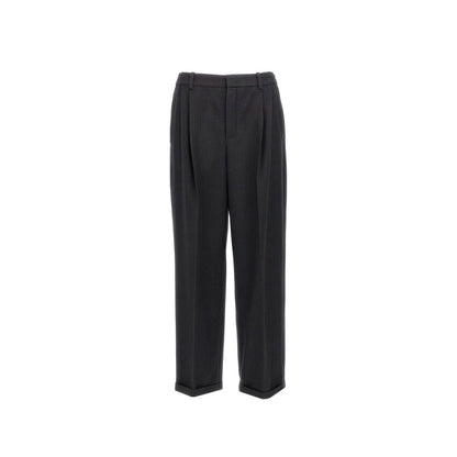 Saint Laurent – Gestreifte Hose aus Kaschmir und Wollflanell im Stil der 90er