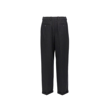 Saint Laurent – Gestreifte Hose aus Kaschmir und Wollflanell im Stil der 90er