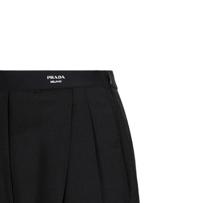 Prada Klassische Wollhose mit Logo