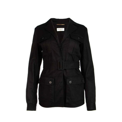 Saint Laurent – Jacke mit Gürtel und Klapptasche