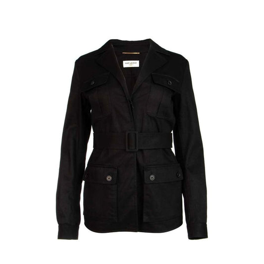 Saint Laurent – Jacke mit Gürtel und Klapptasche
