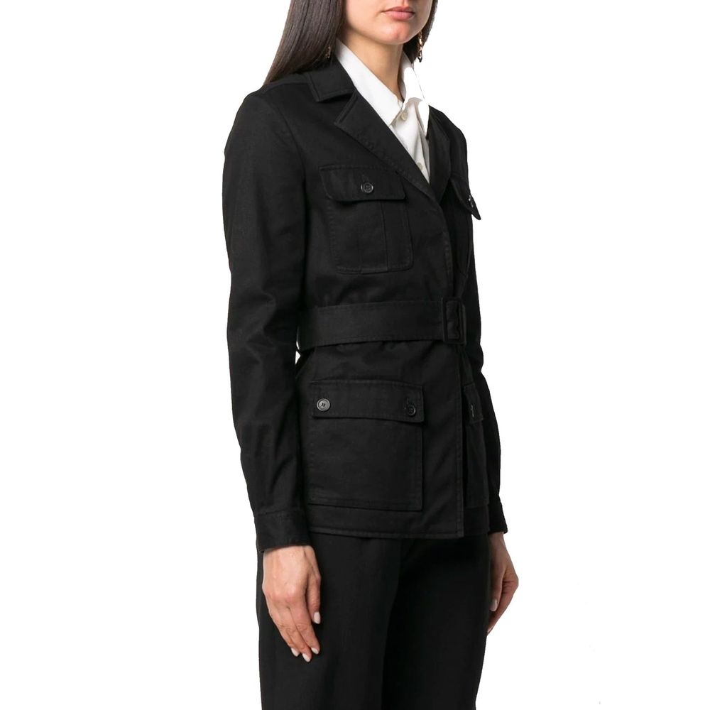 Saint Laurent – Jacke mit Gürtel und Klapptasche