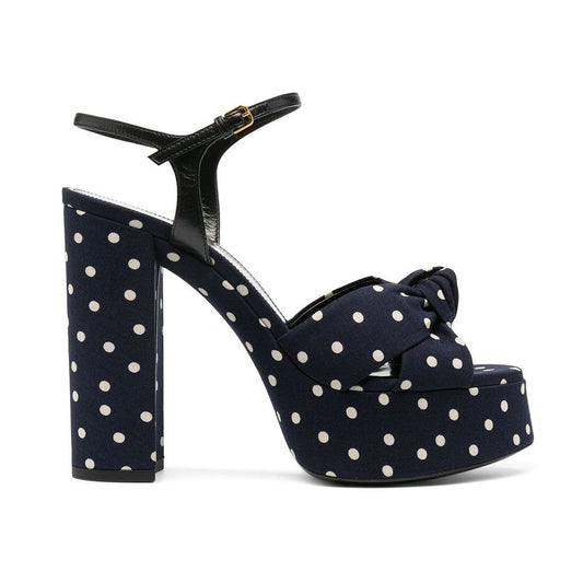 Saint Laurent Bianca Sandalen mit Tupfenmuster