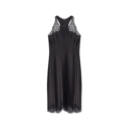 Balenciaga Satin-Midikleid mit Riemchen