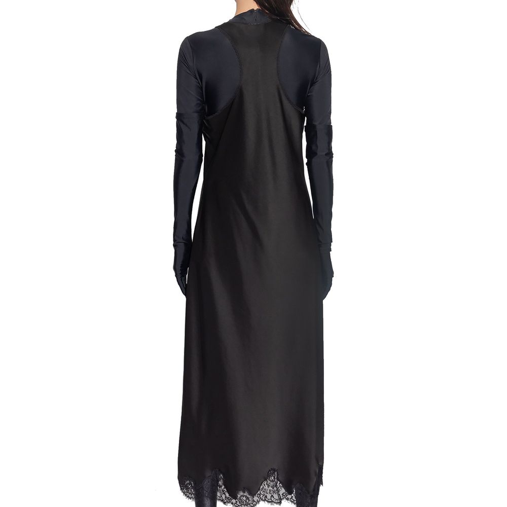Balenciaga Satin-Midikleid mit Riemchen