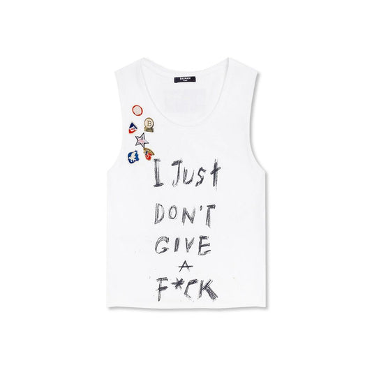 Balmain – Kurzes T-Shirt aus bedruckter Baumwolle