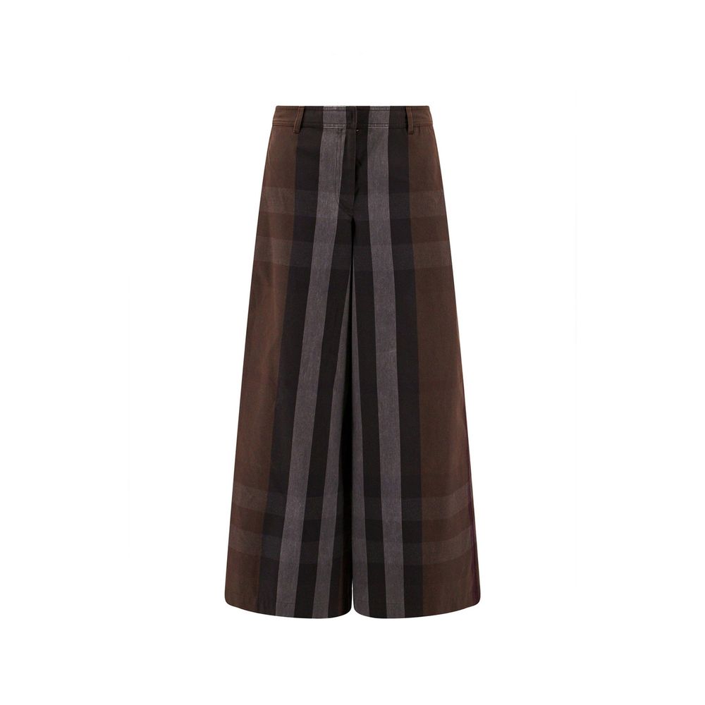 Burberry – Karierte Canvashose mit weitem Bein