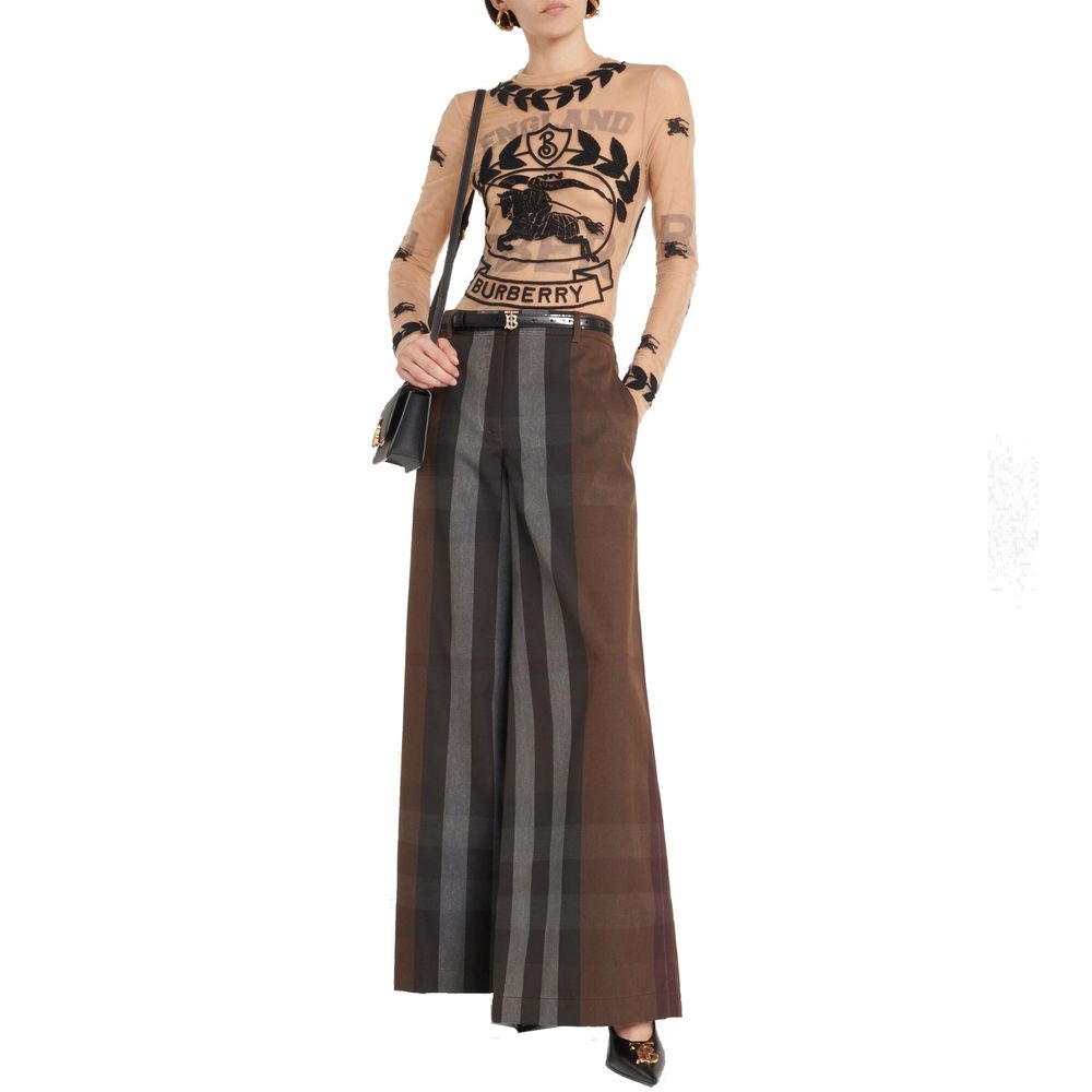 Burberry – Karierte Canvashose mit weitem Bein