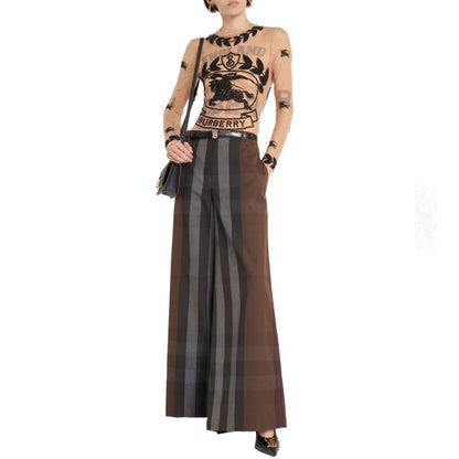 Burberry – Karierte Canvashose mit weitem Bein