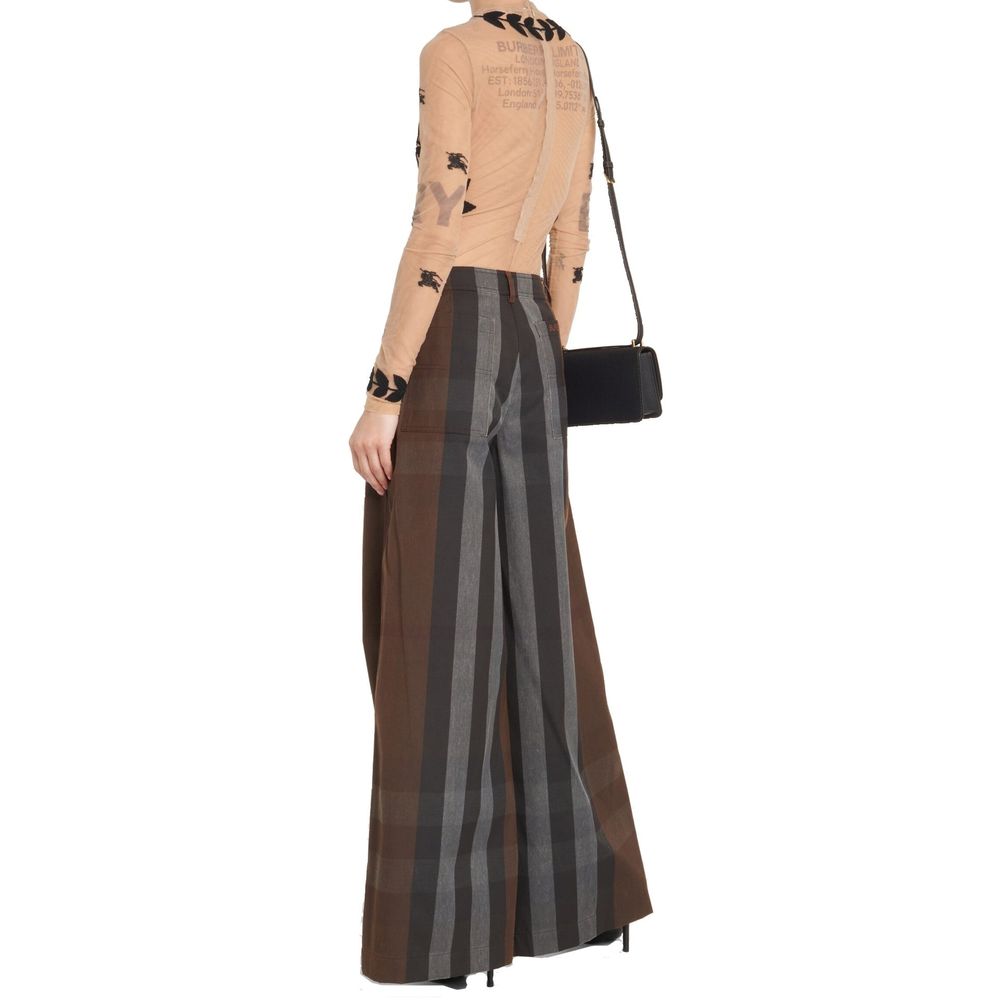 Burberry – Karierte Canvashose mit weitem Bein