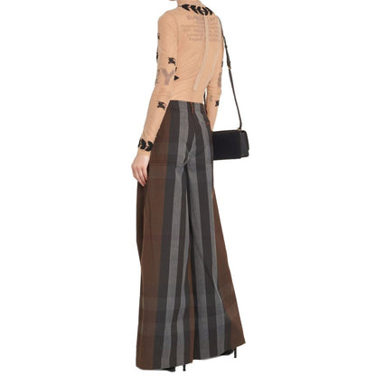 Burberry – Karierte Canvashose mit weitem Bein