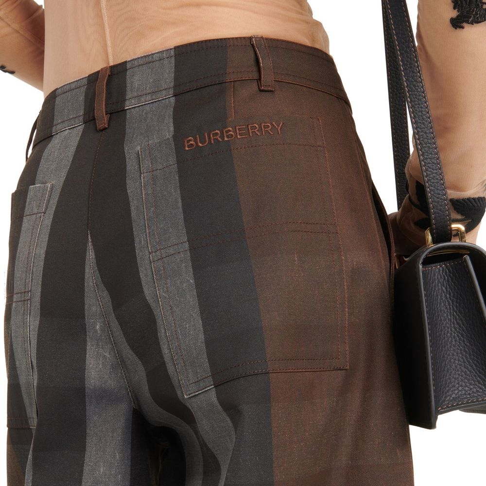 Burberry – Karierte Canvashose mit weitem Bein