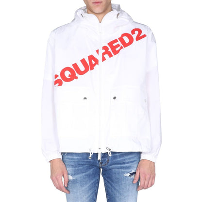 Dsquared²-Windjacke mit Logo und Kapuze