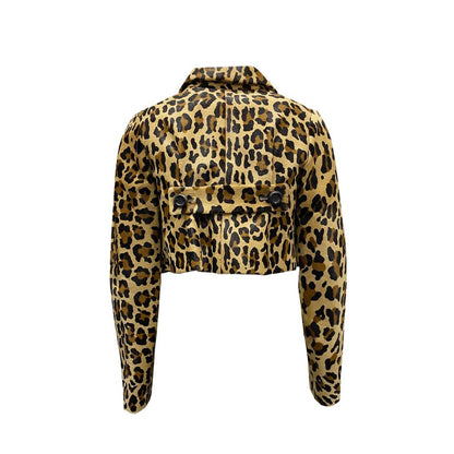 Dsquared² Kurze Jacke aus Kalbshaar mit Leopardenmuster