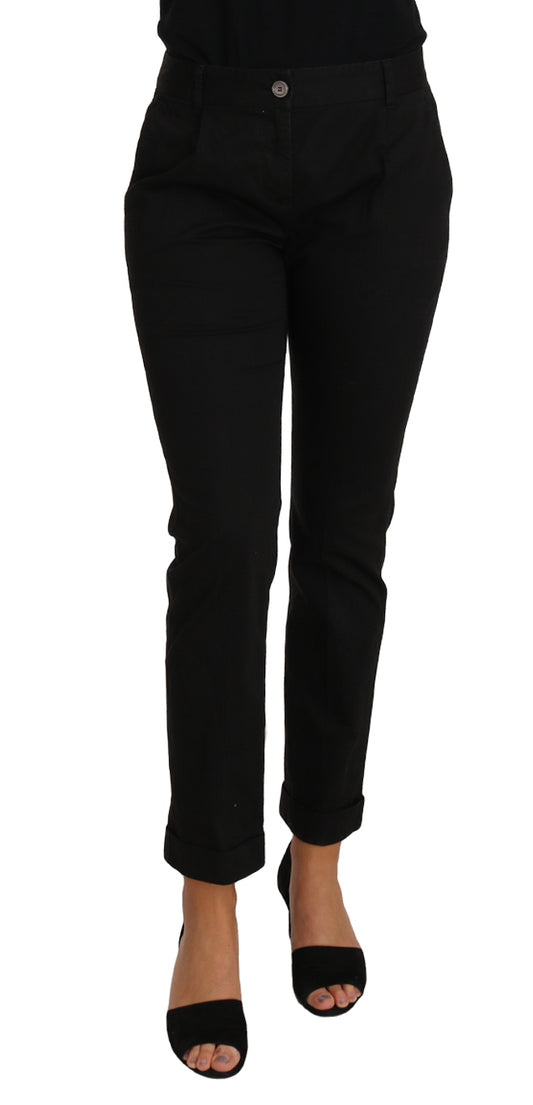 Dolce &amp; Gabbana Schwarzes Kleid, verkürzte gerade Hose