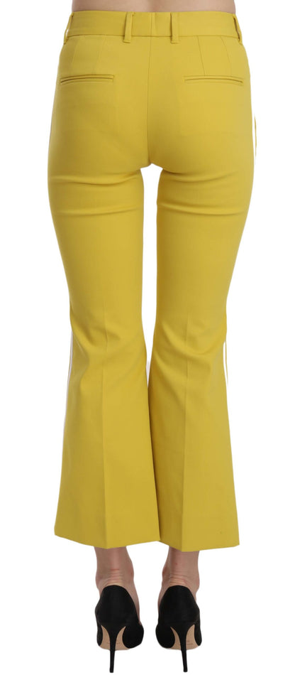 Dolce &amp; Gabbana Gelbe ausgestellte Bootcut-Caprihose aus Baumwolle