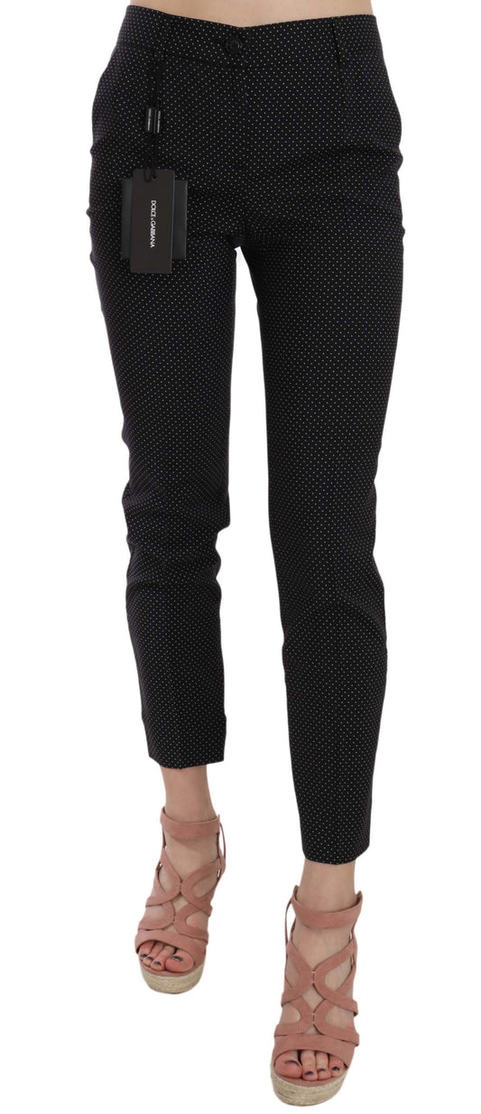 Dolce &amp; Gabbana – Schmale Caprihose mit Punkten und konischen Hosen