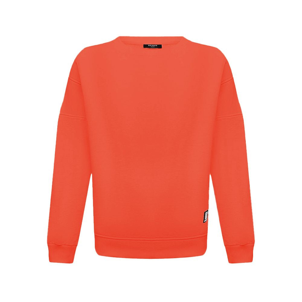 Orangefarbener Baumwollpullover von Balmain