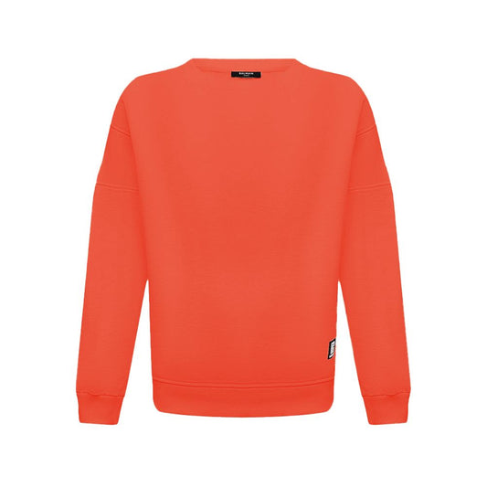Orangefarbener Baumwollpullover von Balmain