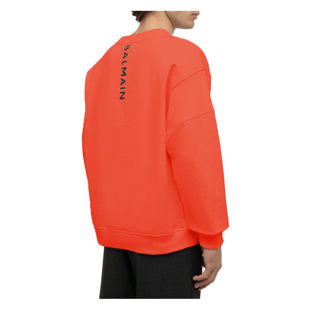 Orangefarbener Baumwollpullover von Balmain