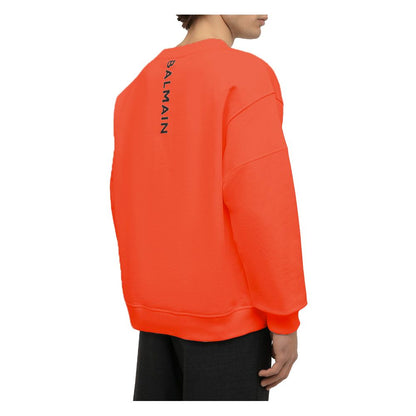Orangefarbener Baumwollpullover von Balmain
