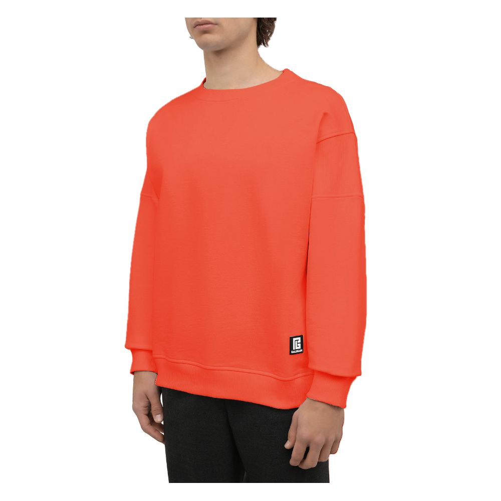 Orangefarbener Baumwollpullover von Balmain