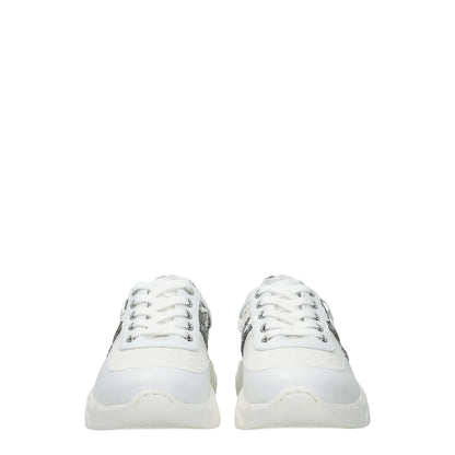 Love Moschino – Weiße, klobige Stoff-Sneaker