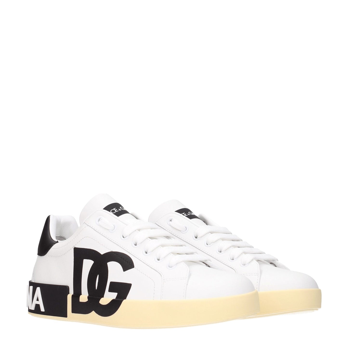 Dolce &amp; Gabbana White Leather Low Tops
