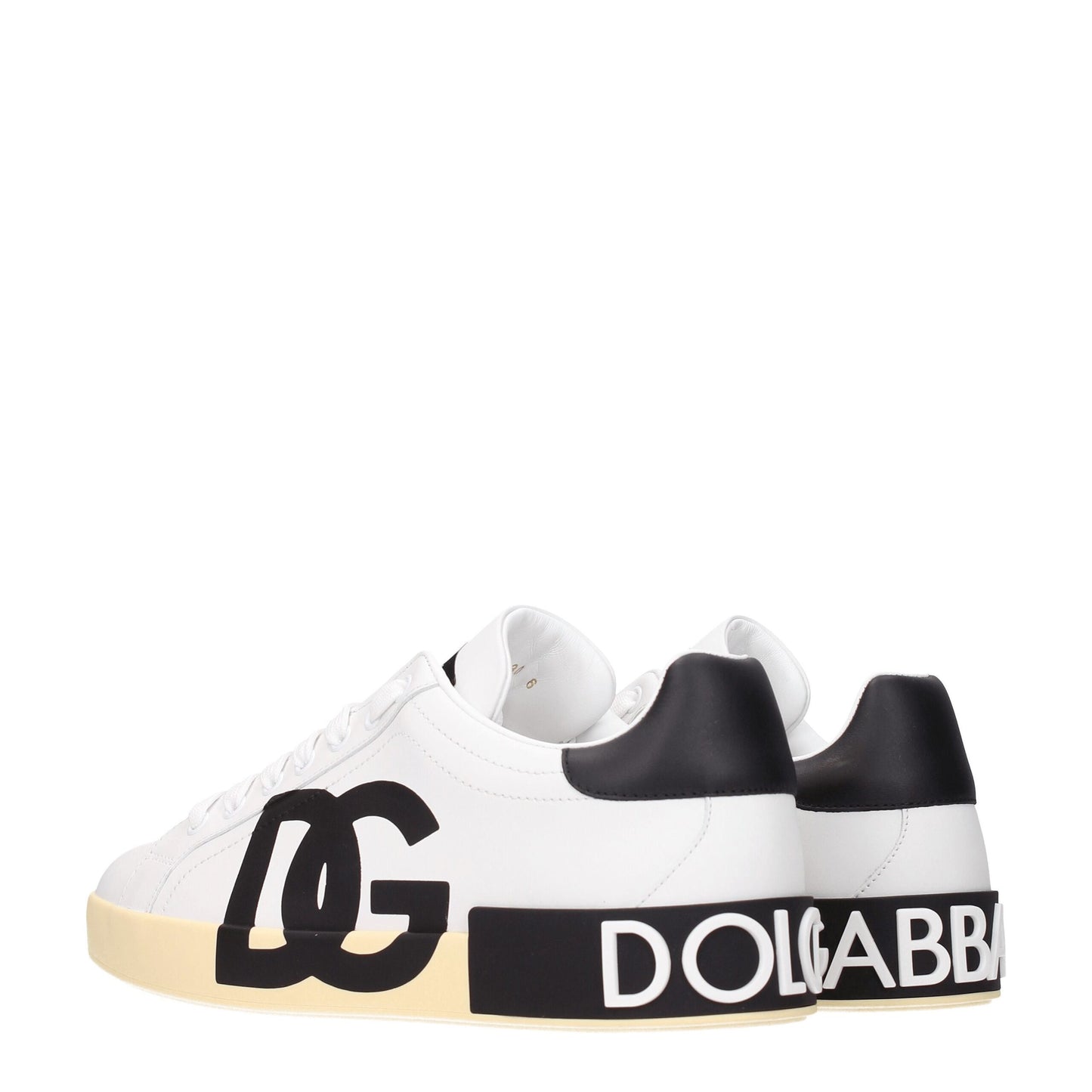 Dolce &amp; Gabbana White Leather Low Tops