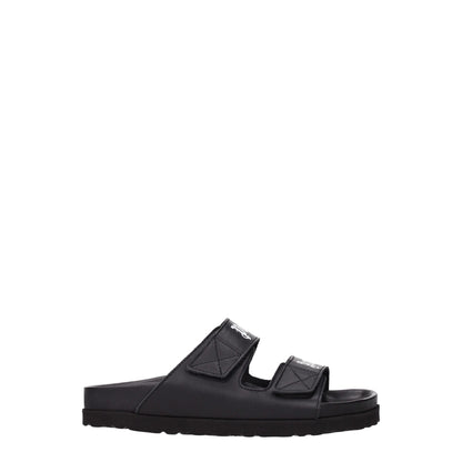 Palm Angels – Schwarze Leder-Slipper-Sandalen