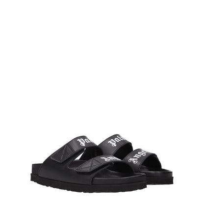Palm Angels – Schwarze Leder-Slipper-Sandalen