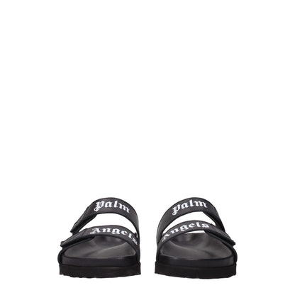 Palm Angels – Schwarze Leder-Slipper-Sandalen