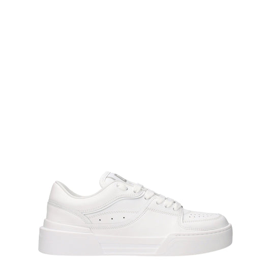Dolce &amp; Gabbana Weiße niedrige Lederschuhe
