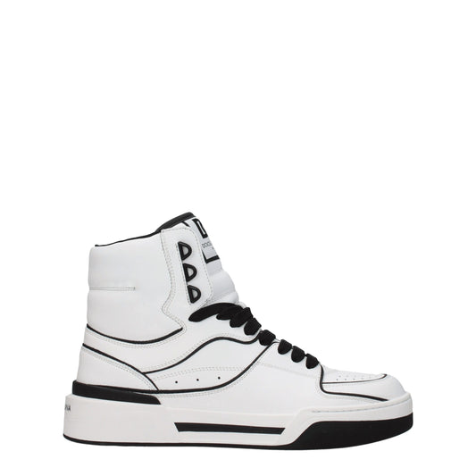 Dolce &amp; Gabbana White Leather High Tops