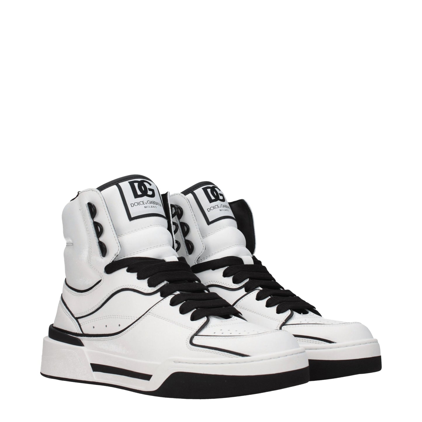 Dolce &amp; Gabbana White Leather High Tops