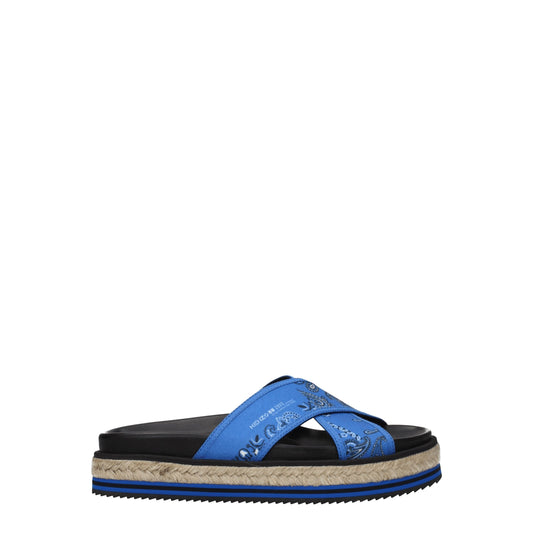 Kenzo Blaue Stoff-Hausschuhe-Sandalen