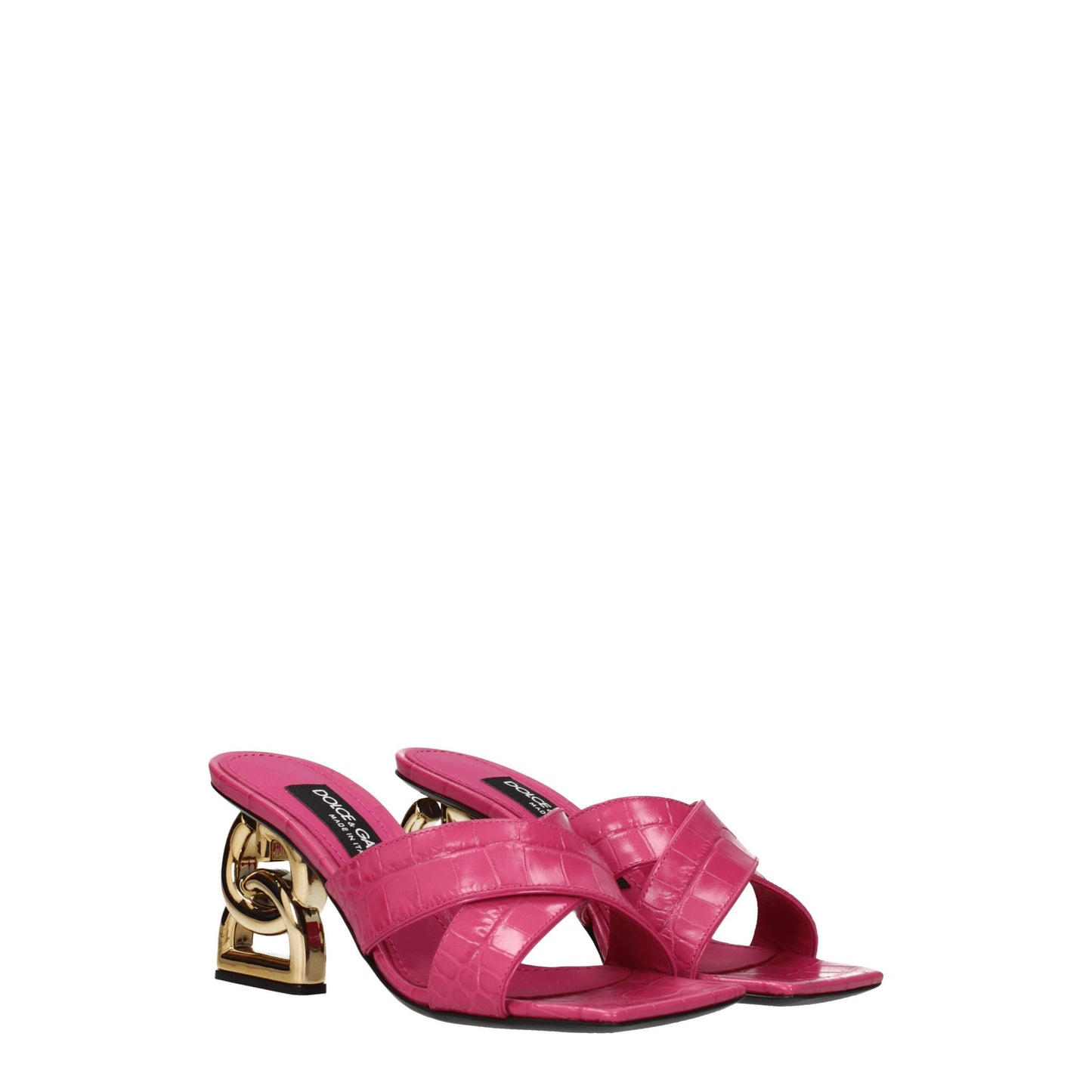 Dolce &amp; Gabbana Pink Leather Platforms