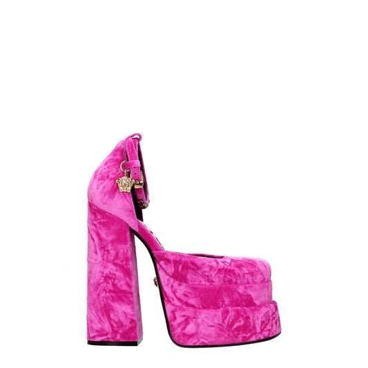 Versace Plateauschuhe aus rosa Samt
