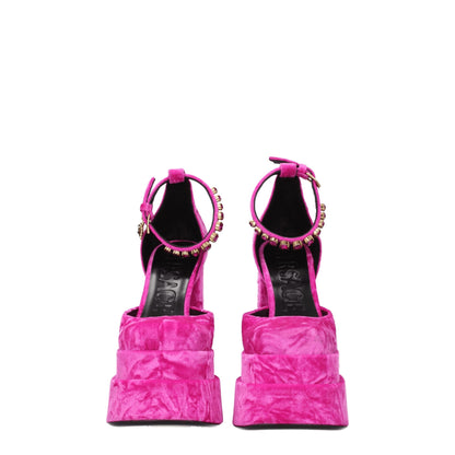 Versace Plateauschuhe aus rosa Samt