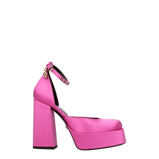 Versace – Rosa Satin-Plateau-Pumps