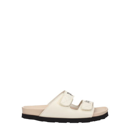 Palm Angels – Flache Sandalen aus beigefarbenem Leder