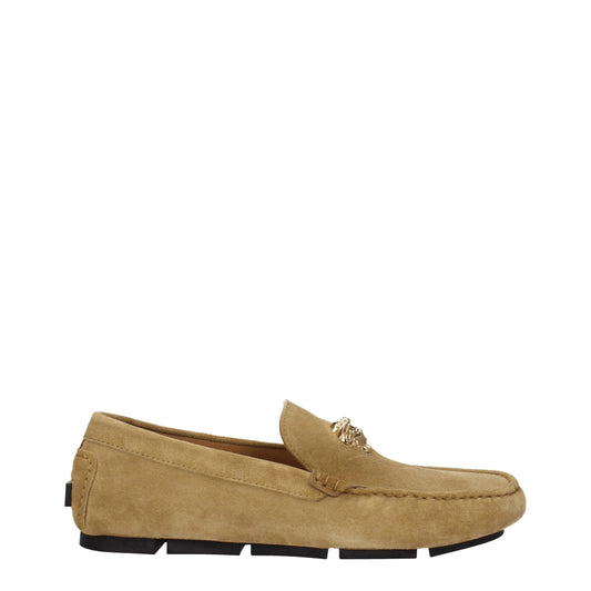 Versace – Slipper aus beigefarbenem Leder