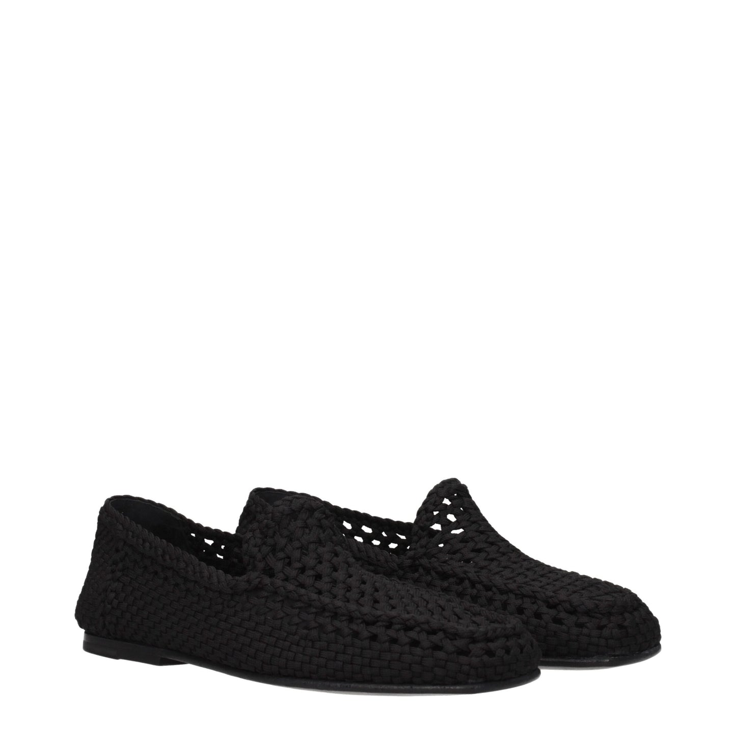 Dolce &amp; Gabbana Slip-On-Loafer aus schwarzem Stoff