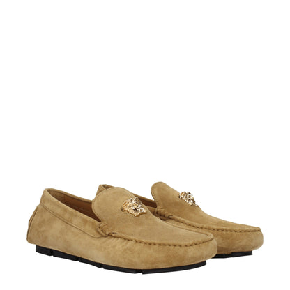 Versace – Slipper aus beigefarbenem Leder
