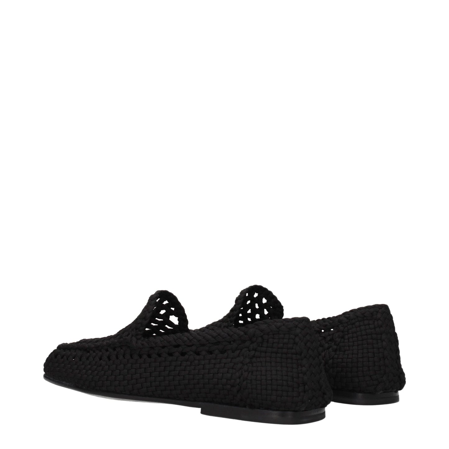 Dolce &amp; Gabbana Slip-On-Loafer aus schwarzem Stoff